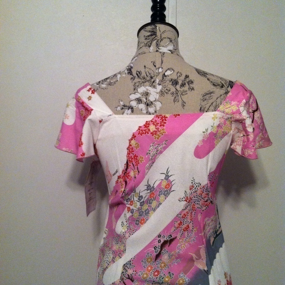 🆕 Pink Flower With Ruffle Dress S - Picture 4 of 4